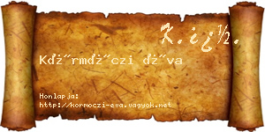 Körmöczi Éva névjegykártya